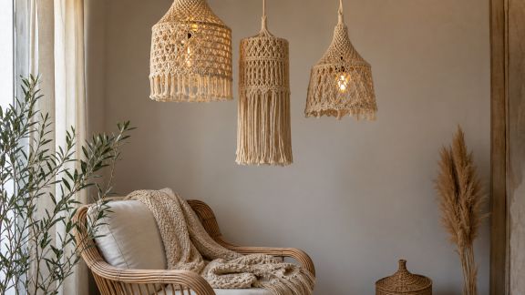 Aménager un coin détente avec des suspensions textiles tressées DIY