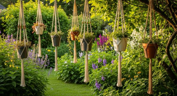 Décorer Votre Jardin avec des Suspensions en Macramé