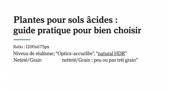Plantes pour sols acides : guide pratique pour bien choisir