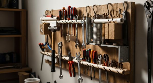 Construire un support à outils mural avec des éléments recyclés