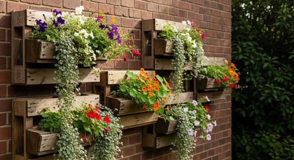 Créer des jardinières murales originales avec des palettes découpées