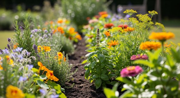 Comment associer plantes aromatiques et fleurs pour un jardin productif et esthétique