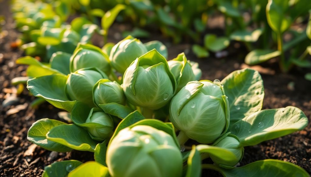 Choux de Bruxelles dans potager