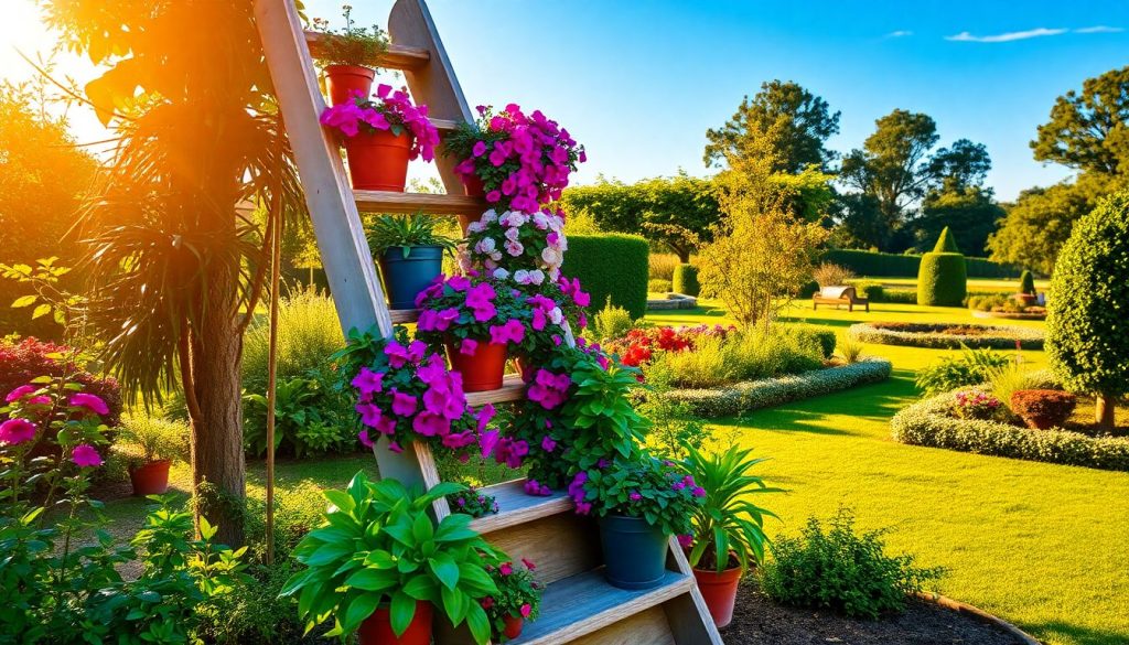 Escabeau décoratif : sublimez votre jardin avec un support original pour vos plantes