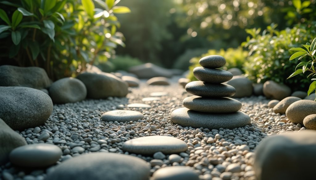 Galets et pavés : créez un jardin zen apaisant avec ces éléments naturels