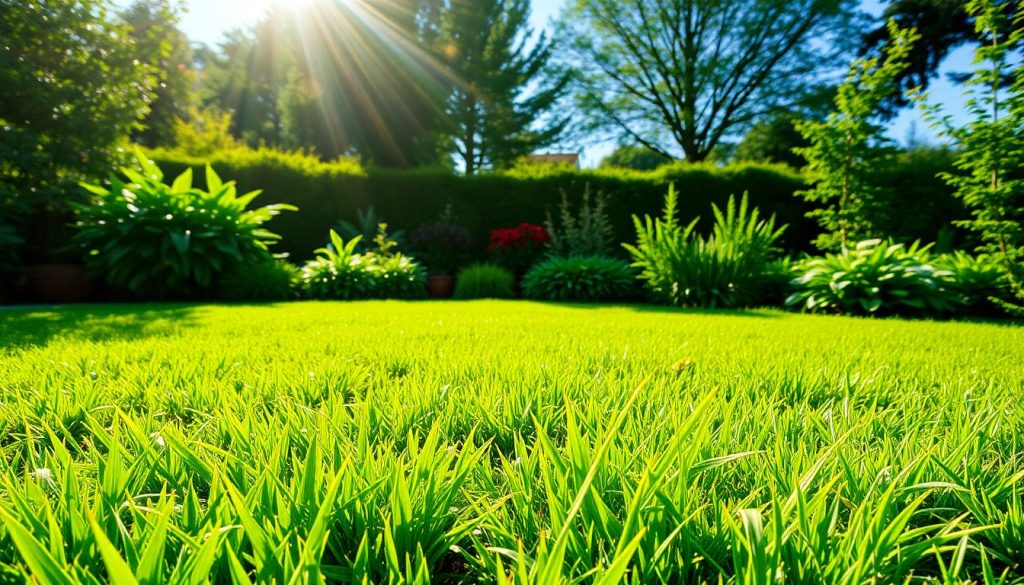 Pelouse verte en plein été : les secrets pour résister à la canicule