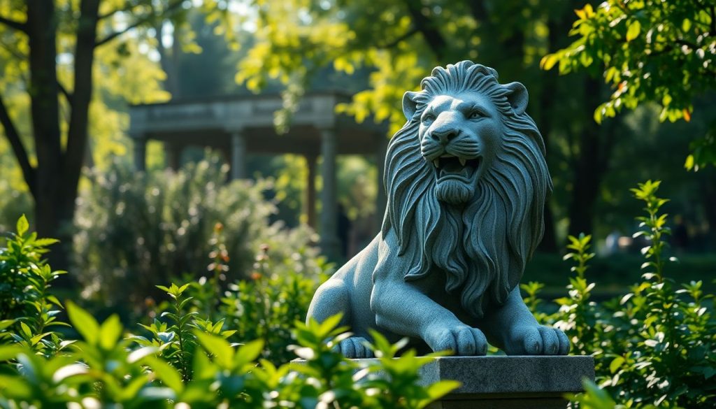Statue d'animal dans le jardin