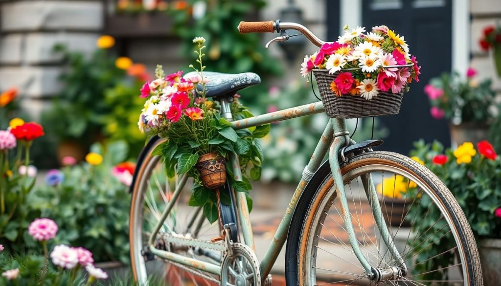 Une vieille bicyclette fleurie : transformez votre jardin en un havre de charme rétro
